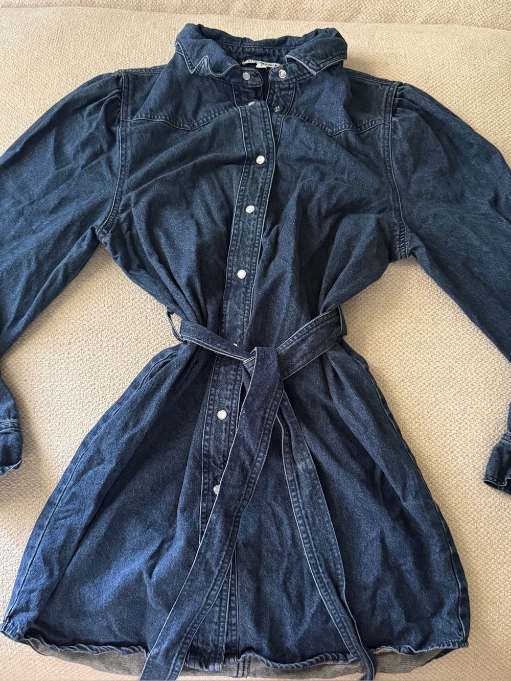 Steve Madden Navy Denim Shirt Dress with Belt